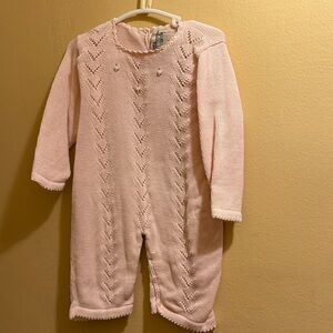 Knit Pink Footed One-Piece for Baby
